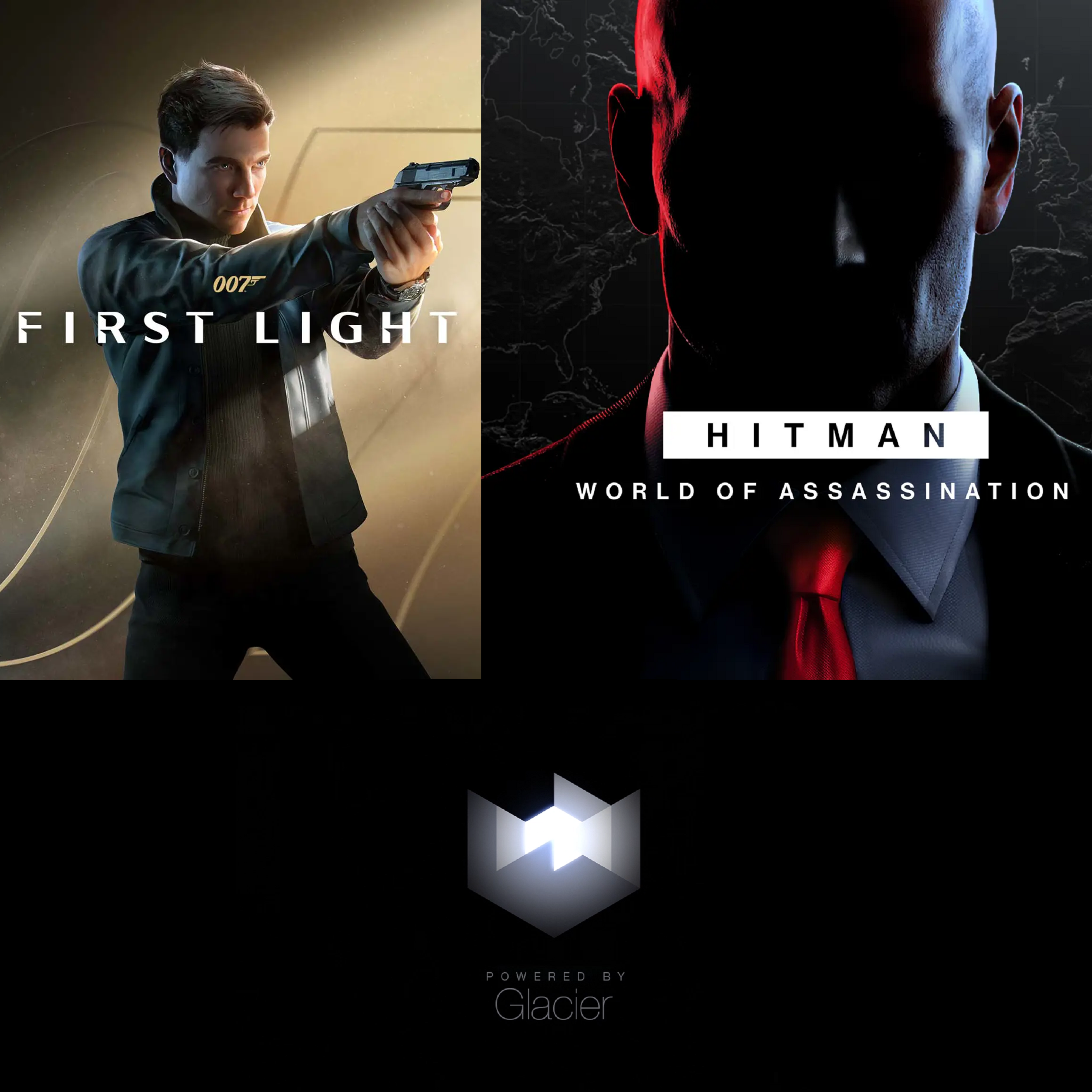 First light, hitman and the Glacier logo